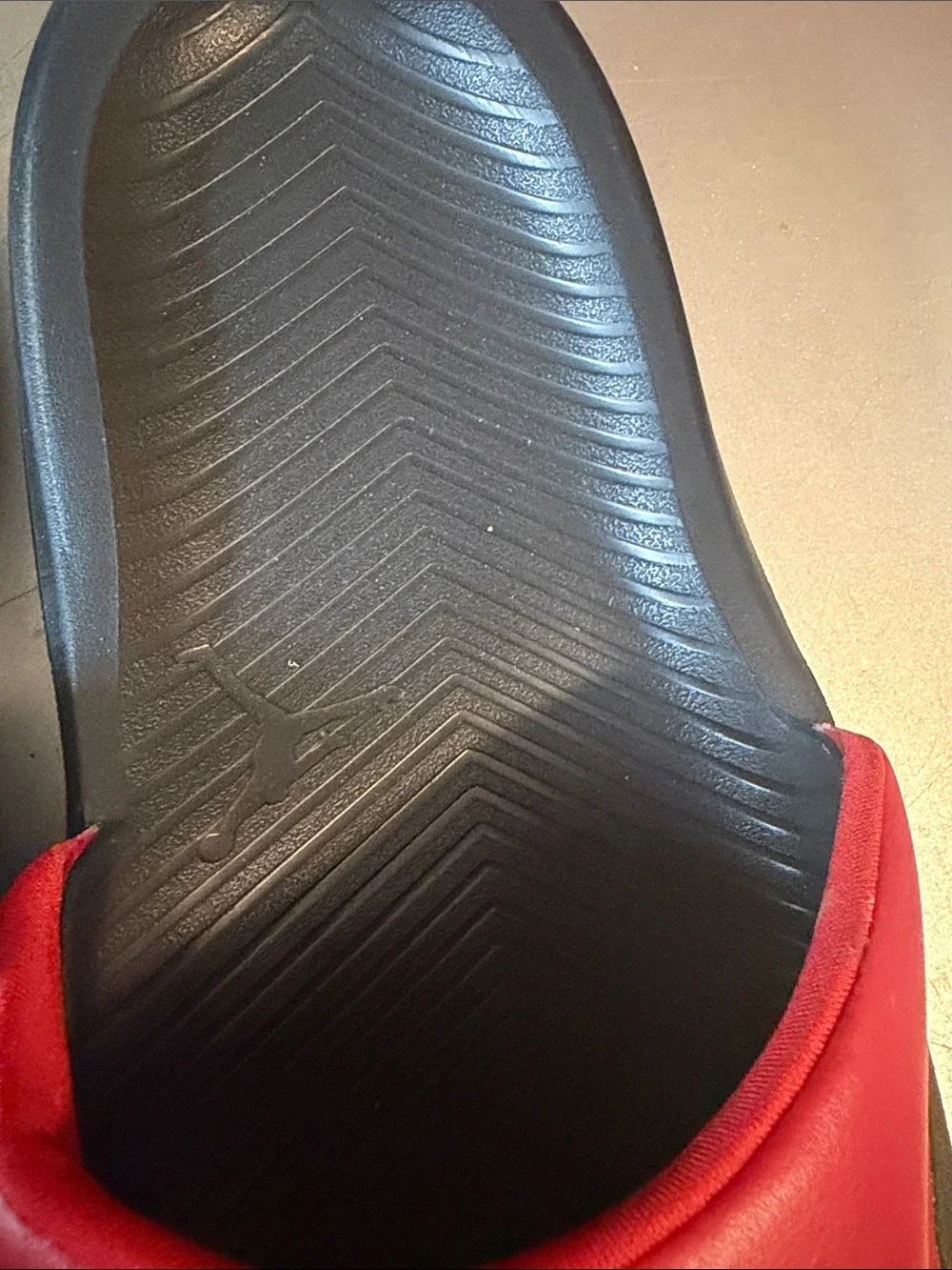 Jordan Red and Black Slide Sandals with White Jumpman